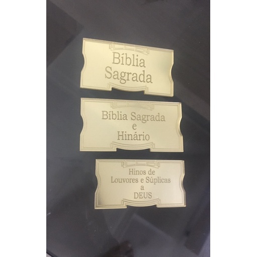Kit 3 Un. Aplique Plaquinhas CCB para Decorar Bíblia em acrílico Dourado em Oferta na Shopee