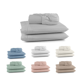 Kit Jogo Lençol Cama Box Casal Queen 400 fios Micropercal Solteiro em Oferta na Shopee