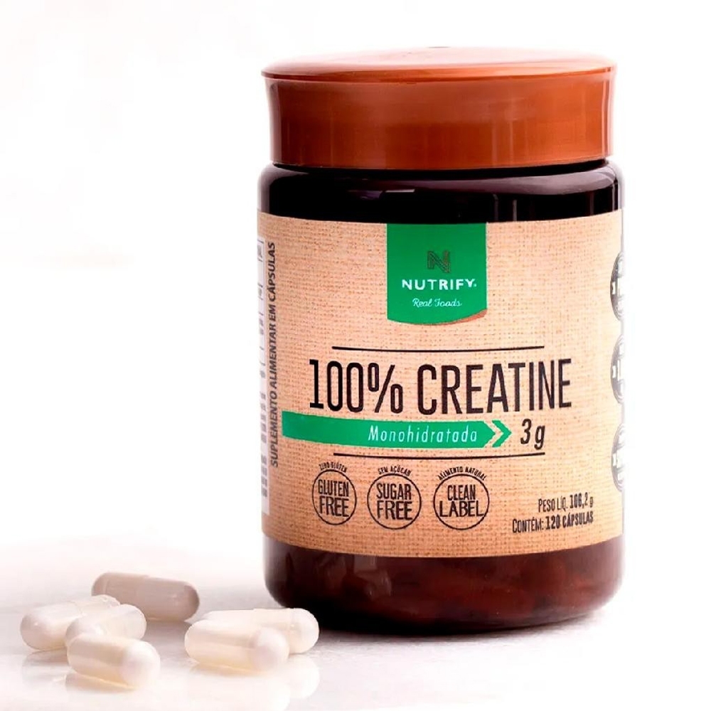 Creatine Monohidratada 100% Pure 120 Cápsulas - Nutrify