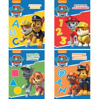 Livros Alfabetização Infantil Patrulha Canina Alfabeto Números Cores Formas Primeiros Traços em Oferta na Shopee