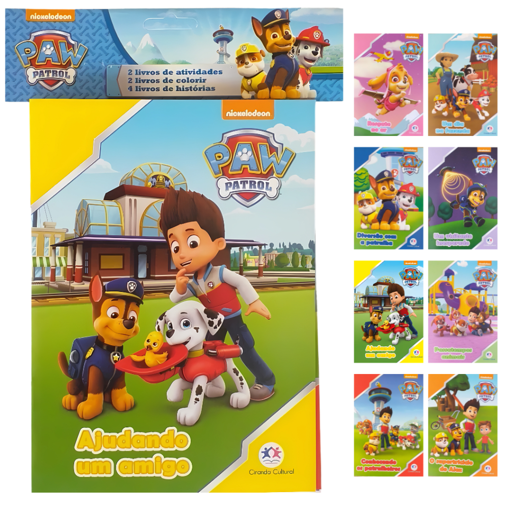 Kit 8 Livros Patrulha Canina Histórias Atividades Colorir Embalagem Econônica em Oferta na Shopee