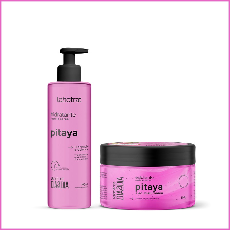 Kit Pitaya Hidratante rosto e corpo 190ml + Esfoliante rosto e corpo 300g - Labotrat