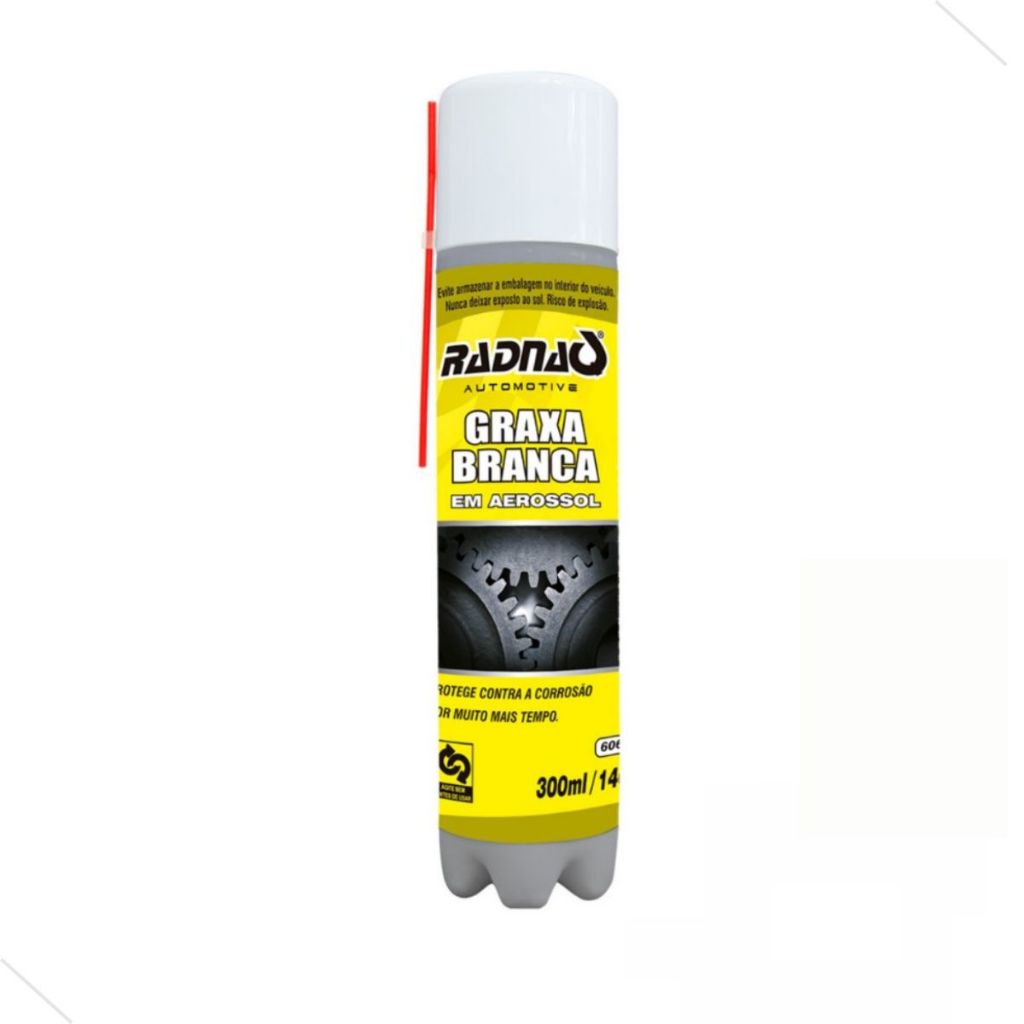 Graxa Branca Spray 300ml Alta Resistência Radnaq em Oferta na Shopee