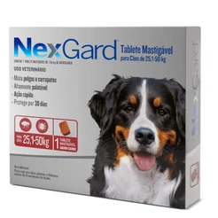 Nexgard 25kg a 50kg com 1 Comprimido Antipulgas e Carrapatos Para Cachorro