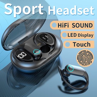 Fone de ouvido Sem Fio Bluetooth TWS Esportivo Design Pendurado Na Orelha Ergonômico K-G3…