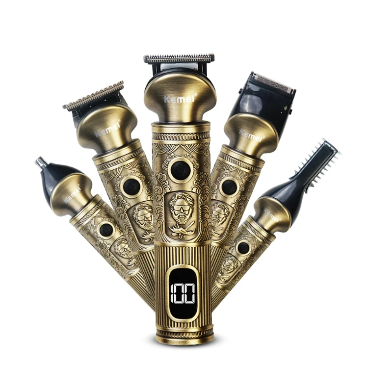 Kemei KM1637 Digital 5 em 1Kit de cuidados com a pele com baterias de lítio Aparador de pelo Sem Fio - Beauty