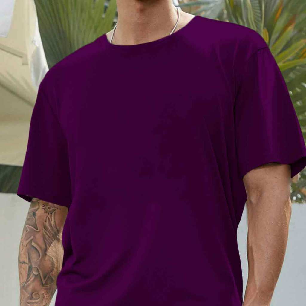 Blusa Roxa Oversized Longa Esportiva Lisa Frente Costa Unissex Camiseta Promoção Camisa Casual Fitn