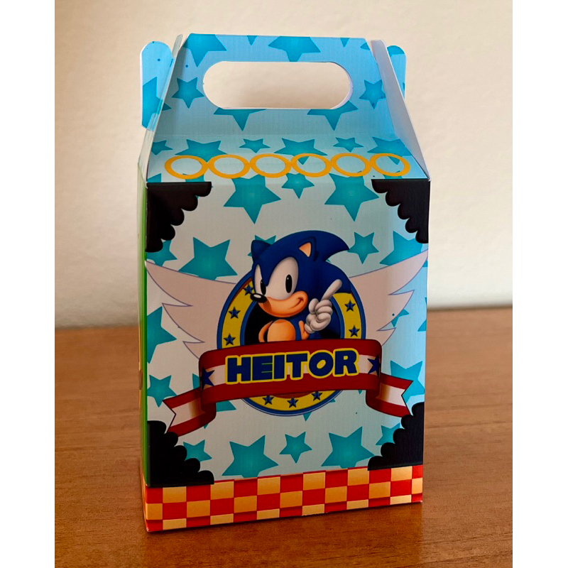 30 Unidades Caixa Maletinha tema Sonic lembrancinha personalizada enfeite de aniversário
