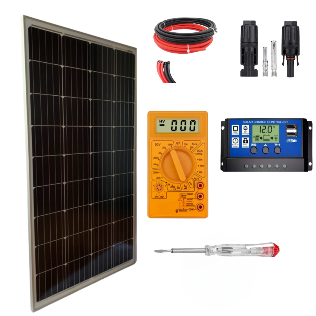 Kit Painel Placa Solar 155w + Controlador +Multímetro +Chave