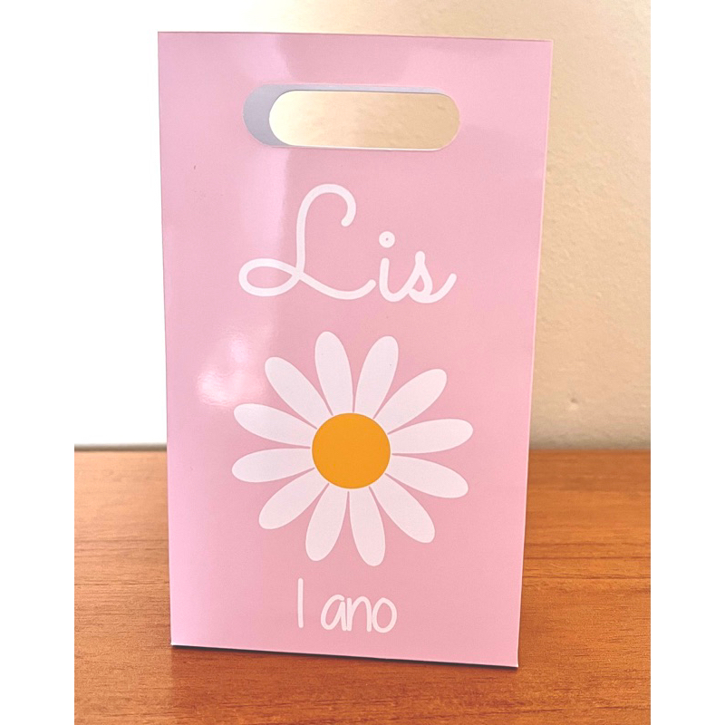 30 Sacolinha Surpresa Personalizada Margarida Flor - Lembrancinha de aniversário