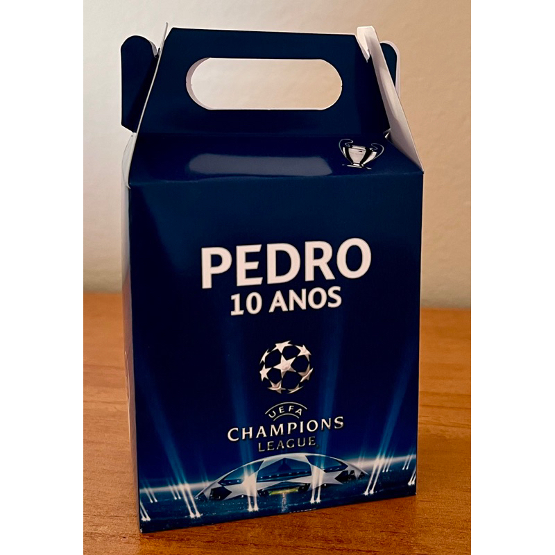 20 Caixas Personalizadas Champions para decoração e lembrancinha - enfeite de aniversário