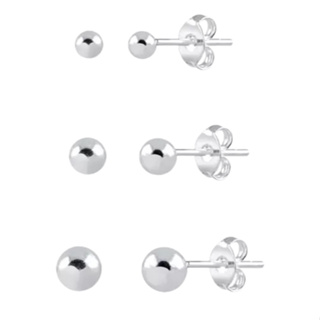 Trio Brinco em Prata 925 Bola Maciça em Oferta na Shopee