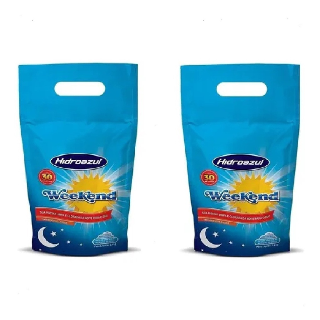 Kit 2 Weekend 4 Kg. Produto Para Piscinas Verdes - Hidroazul em Oferta na Shopee
