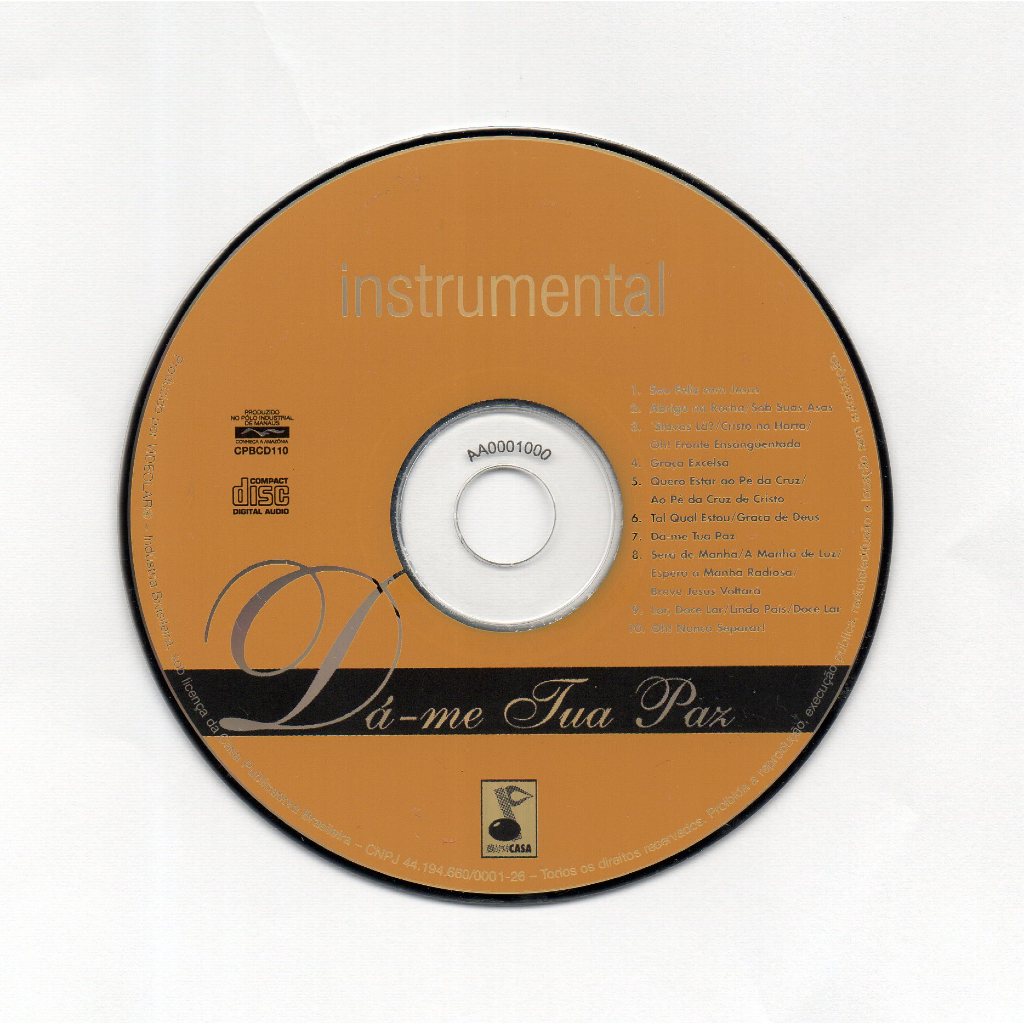Cd Dá-me Tua Paz - Instrumental