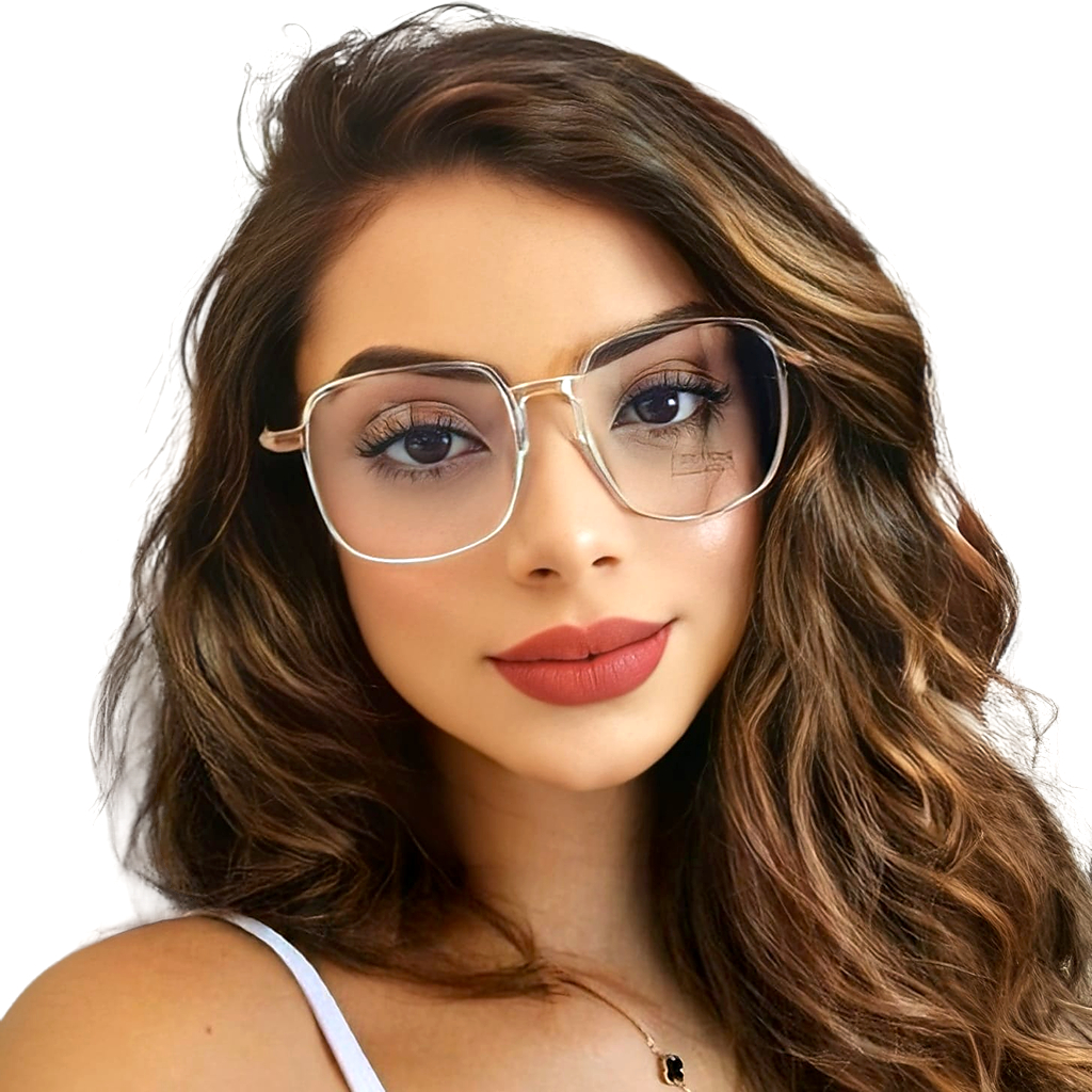 Óculos Feminino para Longe Quadrado Rosa Transparente Proteção Anti Luz Azul Tela Computador Celular