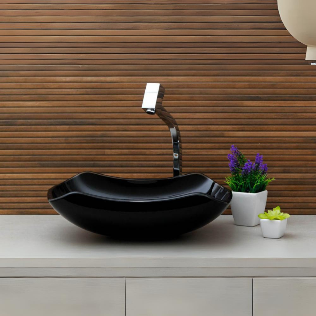 CUBA PIA DE VIDRO ABAULADA PARA BANHEIRO E LAVABO 45X30- MODELO DE APOIO 10MM em Oferta na Shopee