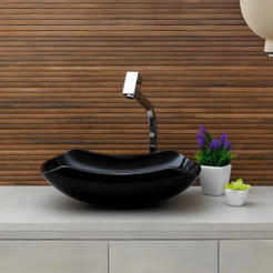 CUBA PIA DE VIDRO ABAULADA PARA BANHEIRO E LAVABO 45X30- MODELO DE APOIO 10MM