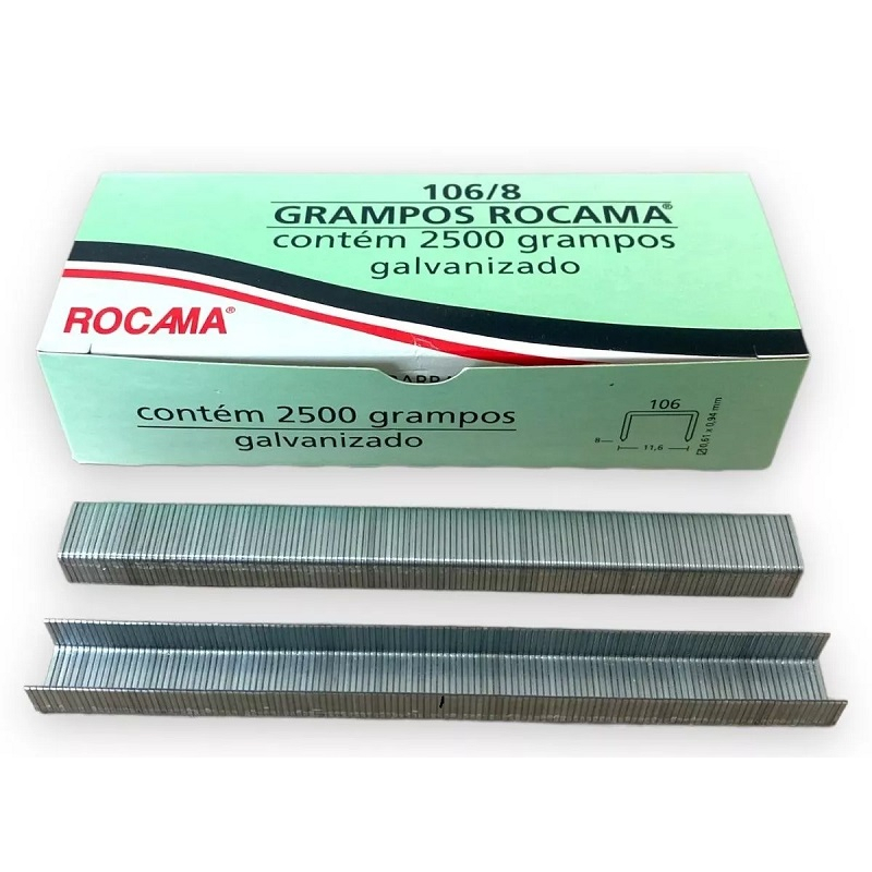 Grampo Gavanizado 106,8 Caixa Com 2500 Peças Rocana