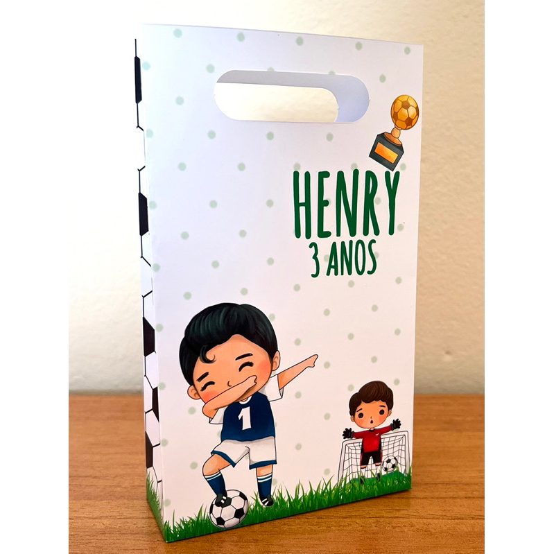 30 Sacolinha Personalizada Futebol - Lembrancinha de aniversário