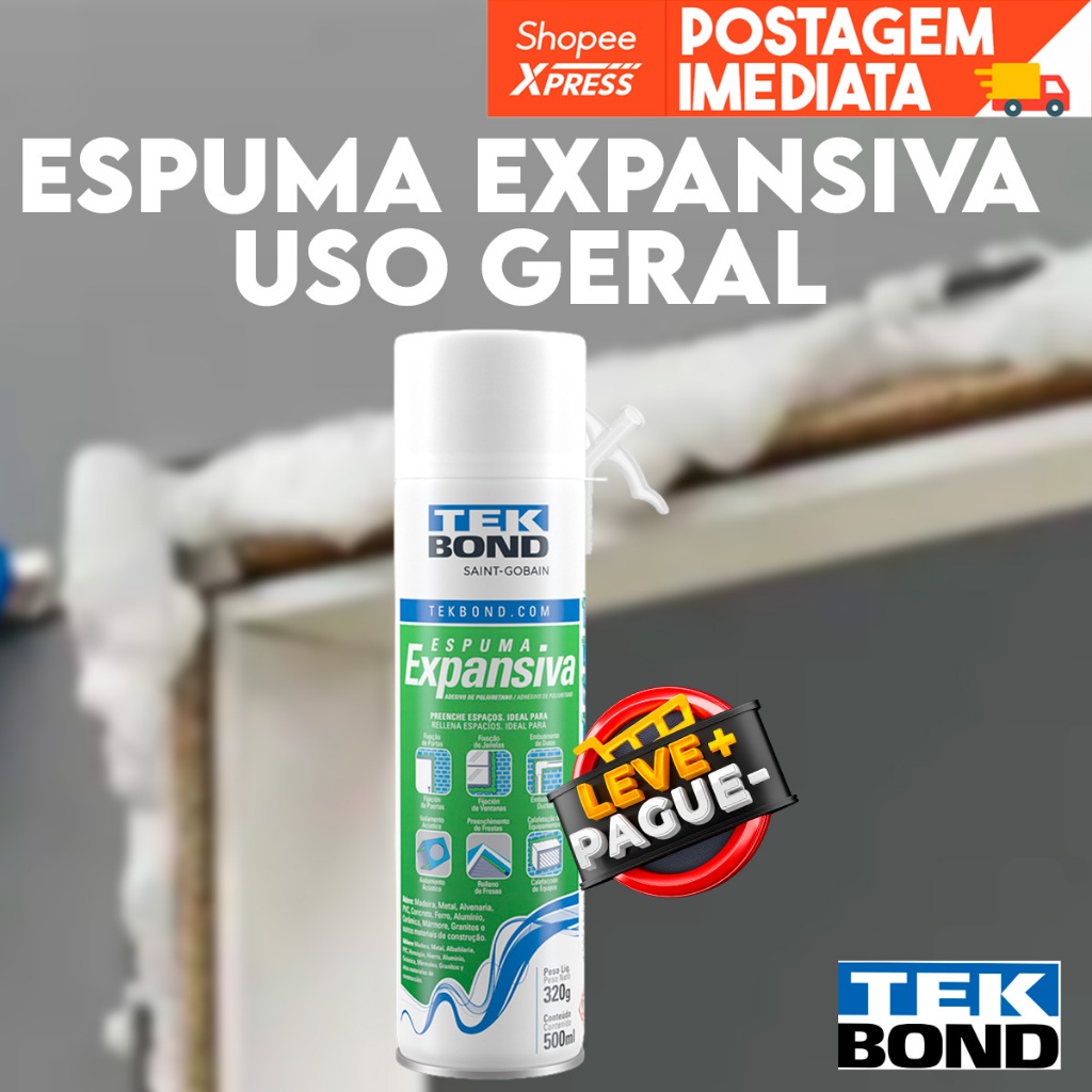 Espuma Expansiva 500ml/340g Poliuretano Fácil Uso Geral