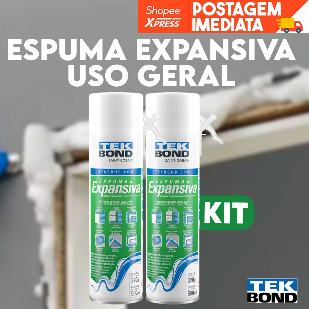 Espuma Pu Expansiva 500ml/340g Poliuretano Tekbond - 2 Und