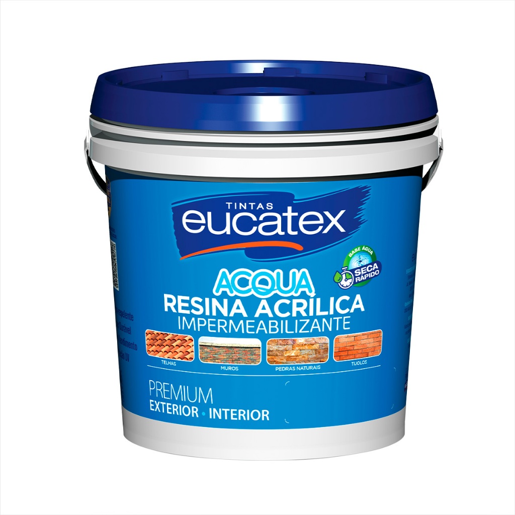 Resina Base Água Hidrorrepelente P/ Telhado 3,6l Eucatex Escolha Cor