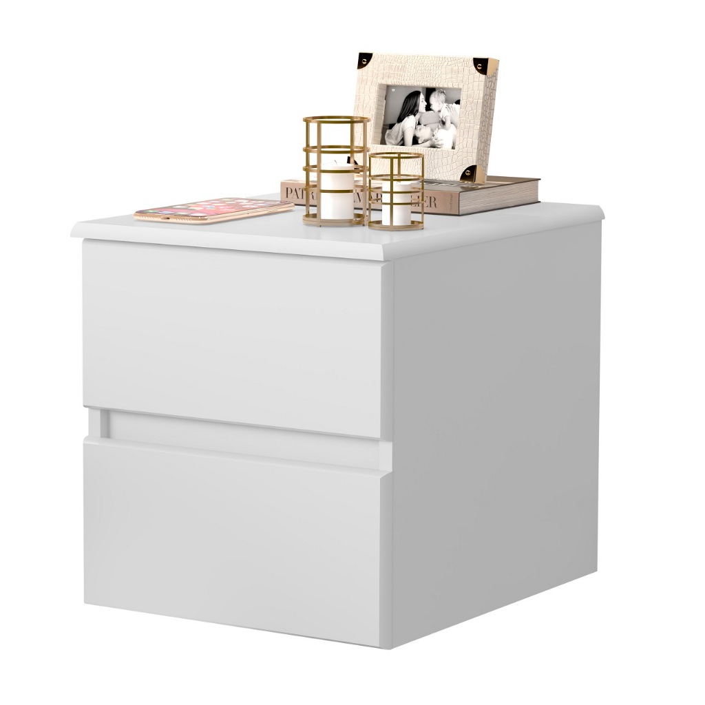 Mesa De Cabeceira Criado Suspenso Mini Tóquio 30 Para Quarto 2 Gavetas - Várias Cores em Oferta na Shopee