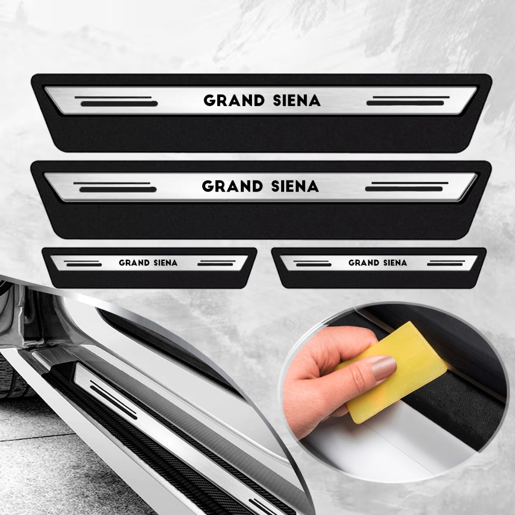Soleira Proteção De Porta Platinum compatível com Grand Siena - Prata