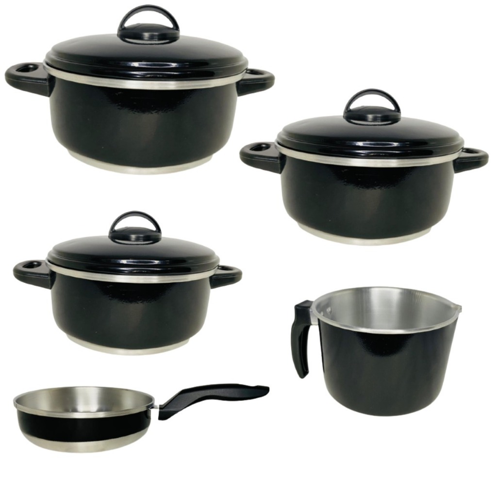 Kit Panela 5 Peças Aluminio Leiteira Frigideira Canecao Forte OFERTA IMPERDIVEL Custo Beneficio