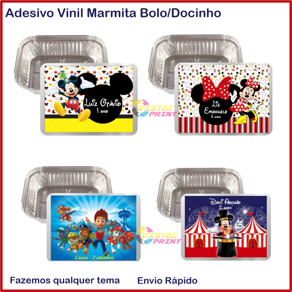 Rotúlos Adesivo Personalizado Para Marmitinha Bolo Lembrancinha Aniversário | Qualquer tema em Oferta na Shopee