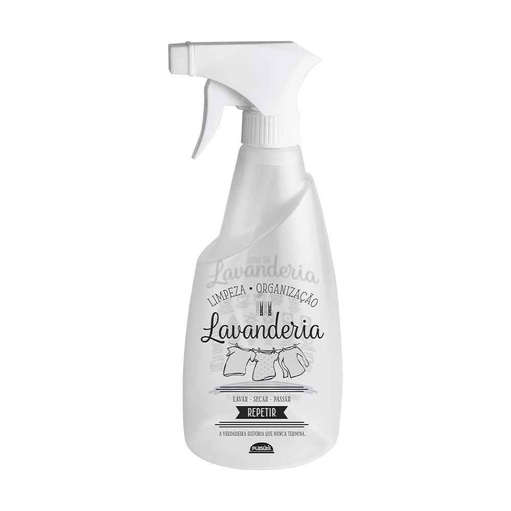 Borrifador de Água Pulverizador Lavanderia Multiuso 580 Ml Plástico Plasútil Cabelereiro