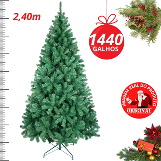 Árvore Natal Verde 2,4m 1440 Galhos Pinheirinho Luxo Tradicional Cheia Premium em Oferta na Shopee