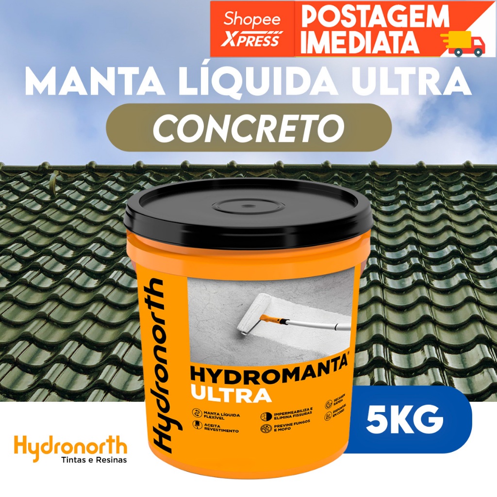 Manta Liquida Emborrachada Flexivel 5kg Hydromanta Concreto