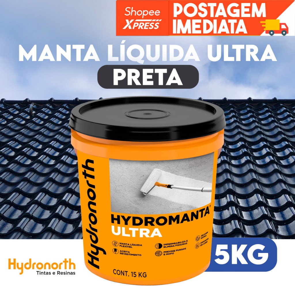 Manta Emborrachada Alta Performance Hydromanta 5kg Preto