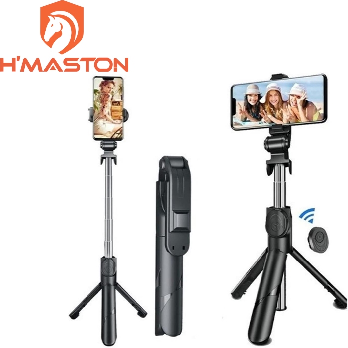 H'Maston Selfie Stick Pau De Selfie H'Maston Tripé ZP-005  Bluetooth Envio Imediato