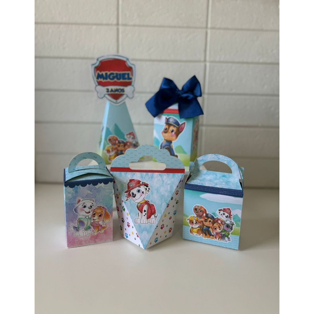 Personalizados Patrulha Canina -PEGUE E MONTE - Kit festa - Lembrancinha - Aniversario - Caixinhas Personalizadas