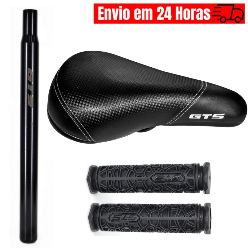 Kit Selim BMX Diamond Bike + Manopla GTS + Canote 27.2mm Freestyle GTS