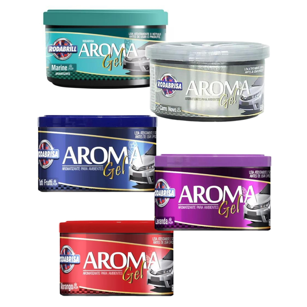 kit com 4unid. Rodabrisa Rodabrill Aroma Gel, cheirinho de carro, Abriu perfumou.