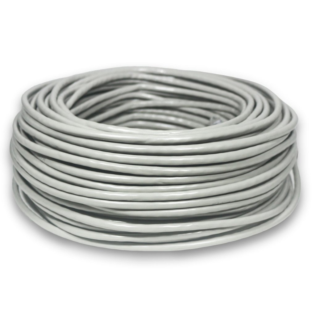 Cabo de Rede Cinza CAT6 100 Metros 100m CAT6 UTP Gigabit Crimpado Testado LAN CFTV