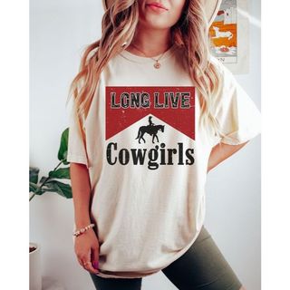 Max T-shirt Feminina Long Live Cowgirls Western 100% Algodão Country em Oferta na Shopee