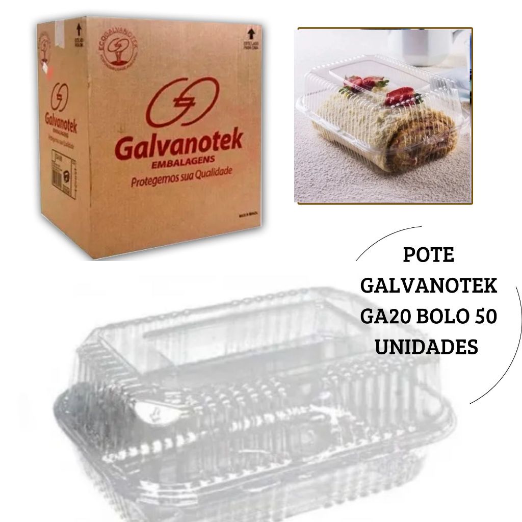 Kit de Potes GA20 Galvanotek 50 Unidades de Embalagens Altas para Bolos, Cocadas e Doces