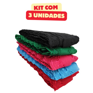 3 Unidades de Bordado Inglês / Lese Ref. CTB 134 5cm cores peça com 13,70m em Oferta na Shopee