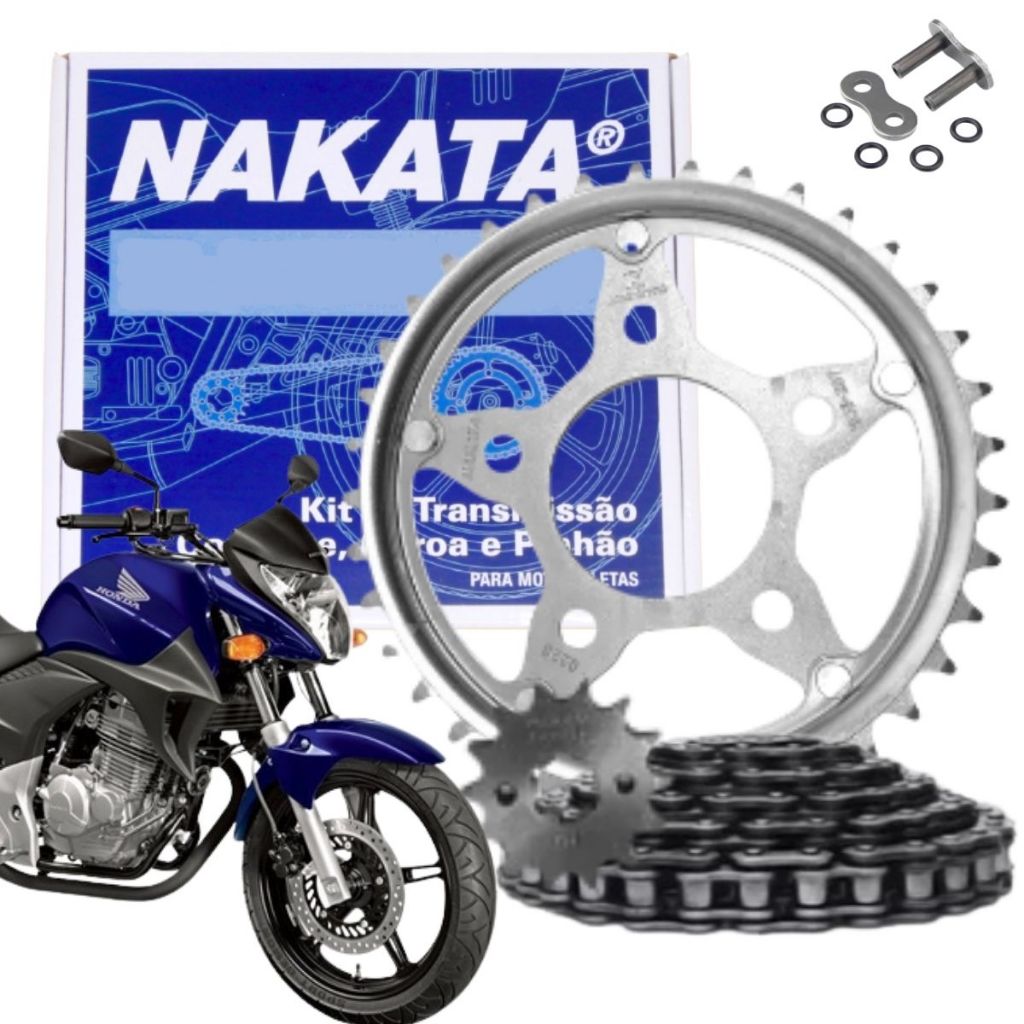 Kit Relação Tração Transmissão Com Retentor Honda Cb 300 2009 a 2015 Original Nakata
