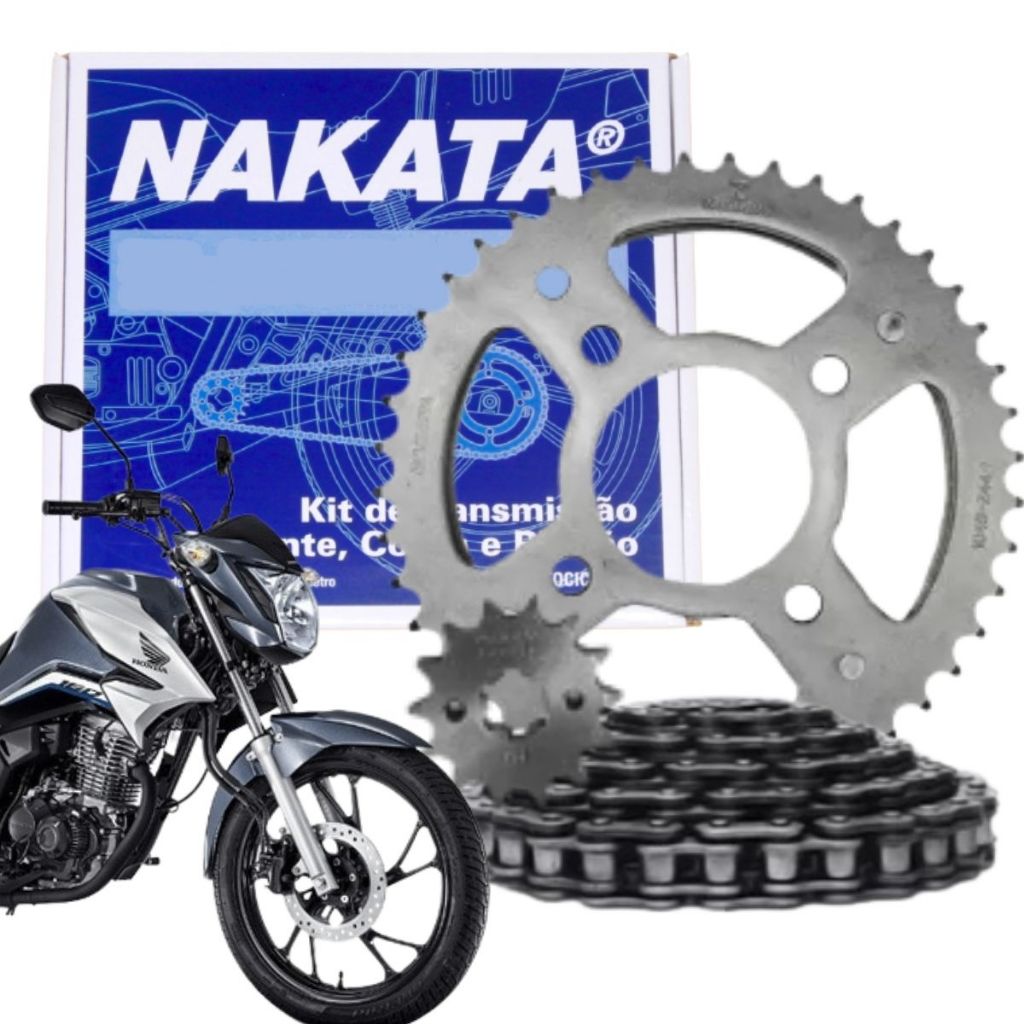 Kit Relação Tração Transmissão Sem Retentor Cg Titan Fan 160 2016 a 2025 Origina