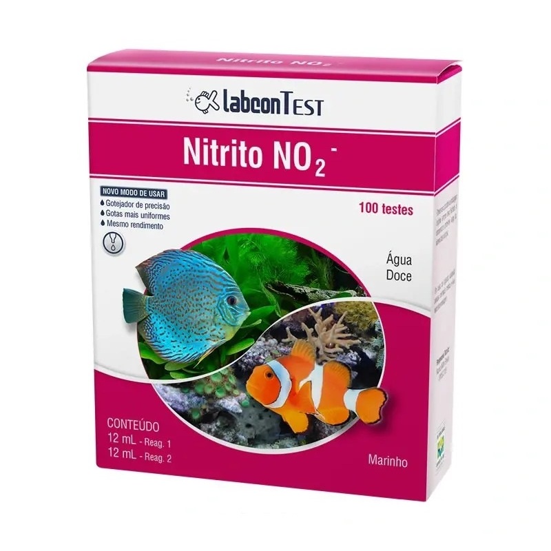 ALCON Labcon Test Nitrito NO2 12ml x2 (faz 100 testes) para Aquários de Água Doce ou Salgada