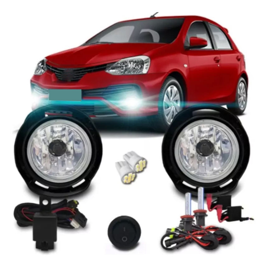 Kit Farol Milha Etios 2012 2013 2014 2015 + Kit Xenon H11 8000k