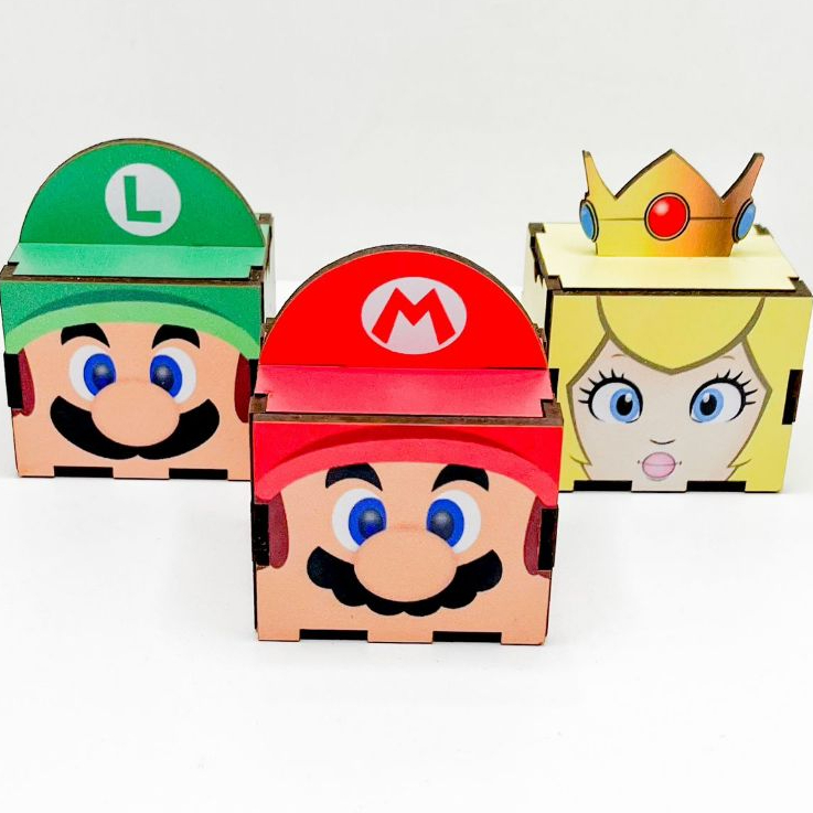 5/10/15/20PCS Mini Cubos Mario Bros em MDF - Lembrancinha Porta Bombom Caixinha em Oferta na Shopee