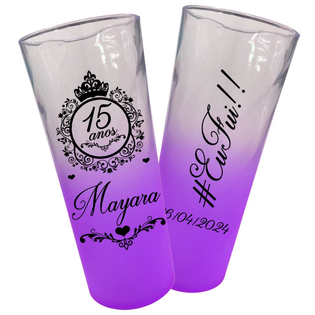 Kit 50 Copos Long Drink Degradê 330 ml Personalizados em Oferta na Shopee