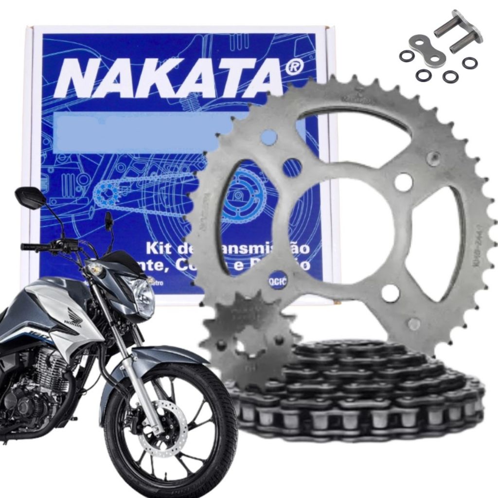 Kit Relação Tração Transmissão Retentor Honda Cg Titan Fan 160 2016 a 2025 Original Nakata em Oferta na Shopee