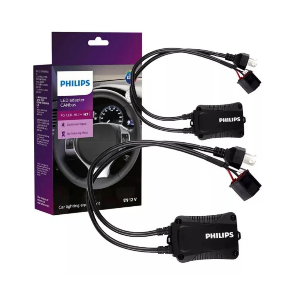 Par Adaptador Farol Canbus Led Philips H7 12v Canceller em Oferta na Shopee